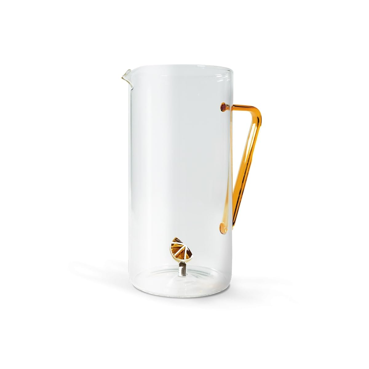 WD Lifestyle - Carafe en verre borosilicate 1,2L avec décoration orange