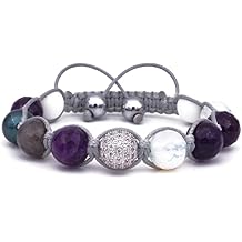 Purple Amethyst Womens Gemstone Beaded Bracelet, Wrap Bracelet Natural Stone Macrame, Amethyst, Opal, Boho Stack Crux Crystals