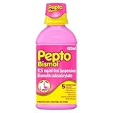 Pepto-Bismol for Nausea, Heartburn, Indigestion, Upset Stomach and Diarrhoea, 5 Symptom Relief 480ml