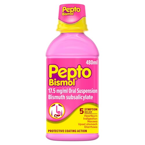 Pepto-Bismol for Nausea, Heartburn, Indigestion, Upset Stomach and Diarrhoea, 5 Symptom Relief 480ml