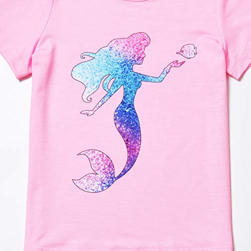 QPANCY Summer Pajamas for Girls Pjs Sets Short Sleeve Summer Sleep Night Shirt Clothes4