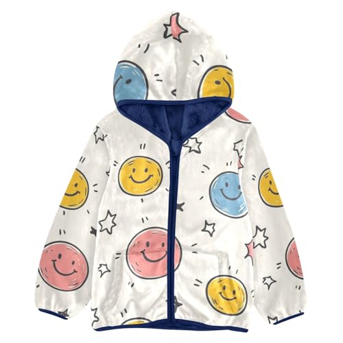 Cute Funny Doodle Girls Fleece Jacket Girls Fall Jacket Girls Zip Up Hoodie Girls Sherpa Jacket 2-10T