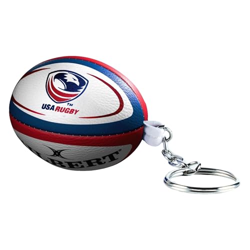 Porte-clés ballon rugby USA Gilbert blanc ne perdez plus vos clés