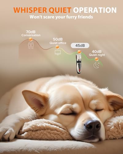 YABIFE-Dog-Clippers-Cordless-Dog-Grooming-Kit-USB-Rechargeable-Electric-Pets-Hair-Trimmers-Shaver-for-Dogs-Cats-and-Small-Animals-Whisper-Quiet-Wet-and-Dry-Use YABIFE Dog Clippers Cordless Dog Grooming Kit USB Rechargeable Electric Pets Hair Trimmers Shaver for Dogs Cats and Small Animals Whisper Quiet Wet and Dry Use