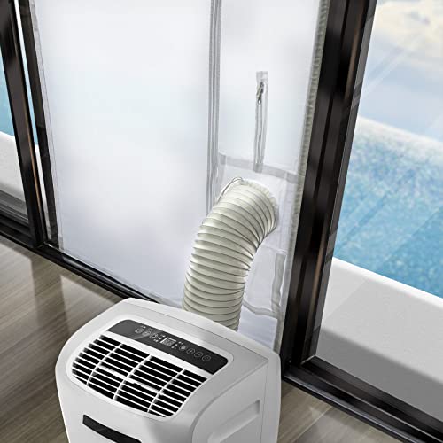Loviga Door Vent Kit 90X210cm Universal AC Door Seal Kit, Adjustable Opening Waterproof Drawstring & Zipper Door Seal Kit for Single or Double Hoses Portable Air Conditioner