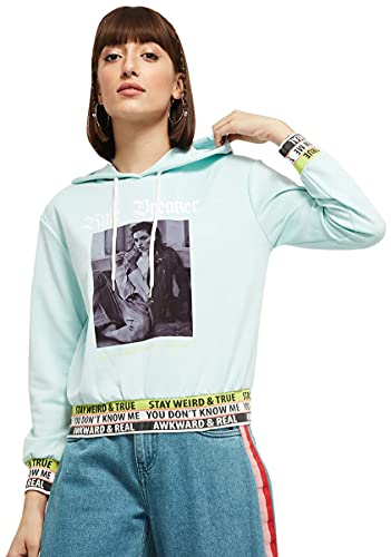 Image of Max Women Polyester Graphic Printed Hooded Sweatshirt
