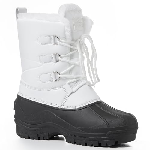 Polar Mens Muck Lace Up Short Nylon Winter Snow Rain Lace Up Waterproof Duck Boots - UK 12/EU 46