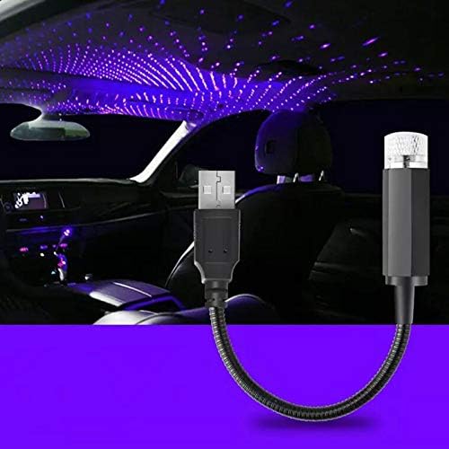 USB Star Projector Night Light, Adjustable Romantic Starry Sky Projector Car Light, Portable Atmosphere Decorative Auto Roof Light for Bedroom, Car, Party, Wall, Ceiling Blue Purple