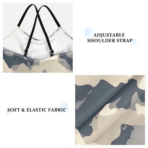 Grey Dark Camouflage Girls One Piece Swimsuits Summer Quick Dry Beach Bathing Suit4