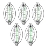 POFET Pack of 5 Fishing Inline Feeder Set, Fishing Bait Feeder, Stainless Steel Fishing Bait Cage 6 cm, Fishing Basket Set
