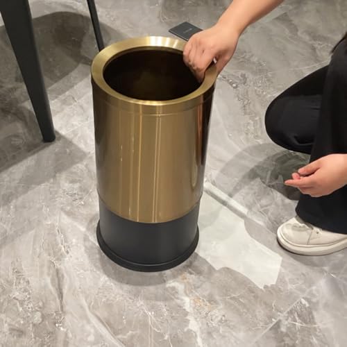 Bote de basura de acero inoxidable de 12 litros abierto color oro para cocina y oficina moderna 4