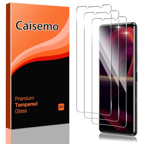 Caisemo Lot de 3 protections d'écran en verre trempé pour Sony Xperia 5 III, dureté 9H, anti-rayure