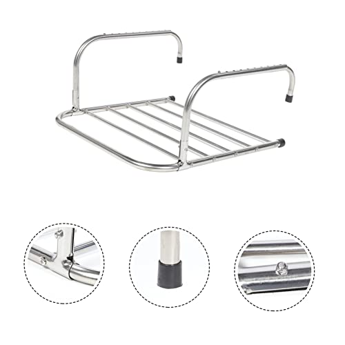 Estante plegable para secar ropa y zapatos de acero inoxidable miniatura 5