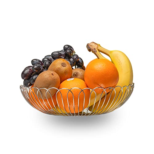 Lanejoy Fruit Basket 100% Stainless Steel Fruit Bowl Storage Basket Wire Bowl For Kitchen With Bread Vegetables Small 9.4 * 2.8In #TOP29