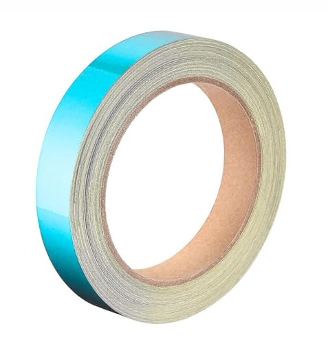 Image of WALLMATE Reflective Tape Outdoor Safety Warning Lighting Sticker Waterproof Tape for Bicycle Bike Car Motorcycle Cycle Decoration (Sky Blue Strip, 0.5 In x 45 Mtr (1771 in))
