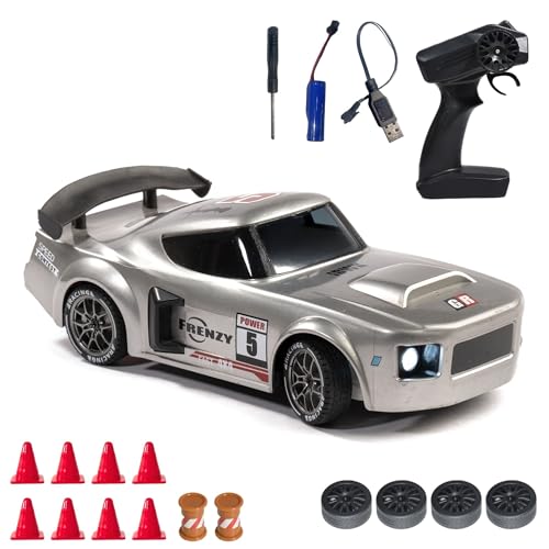 Image of Flare Remote Control Car | 20Kmph, 2.4Ghz | Rc Drifting Car, Rc Car, Valentine Gift, 4 Wheel Drive, Boost Mode, Long Range Remote, Hard Plastic Top with LED Head Light (Underground Silver)