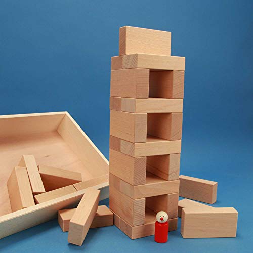 Fröbel-Bausteine-Set „Spezial 29“ in der flachen unbehandelten Griffmulden-Buchen-Kiste aus der Manufaktur Tischlerschuppen - 4