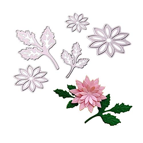 Cutting Dies 5pcs Flowers Leaves Craft Dies Handmade DIY Stencils Template Embossing for Card Scrapbooking Craft