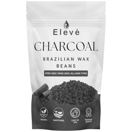Image of Eleve Brazilian Wax Beans, Face Wax for Women | Liposoluble Stripless Wax | Natural Ingredients | For Upper Lips, Chin, Cheeks & Hairline (Charcoal) (400g)