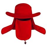 Shanghai Story Outdoor Sun Cap UPF 50+ UV Sun Protection with Neck Flap Face Cover Mask Red