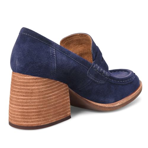 Image of MOOMMO Women Chunky Platform Loafers Pumps Round Closed Toe Slip On Penny Loafers Suede Block High Heels Oxford Shoes Formal Classic Thick Heel Dress Loafer Office Ladies Vintage Comfort 4-11 M US