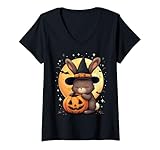 Photo Gallery donna halloween bunny witch hat zucca spettrale maglietta con collo a v Photo Gallery donna halloween bunny witch hat zucca spettrale maglietta con collo a v