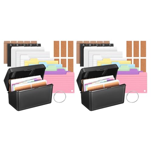 Caja para tarjetas de recetas y estudio GALPADA, el organizador de fichas con anillas para clases