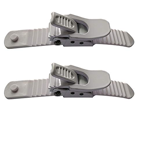 UP100 1 Sets Snowboard Binding Parts 2 Ratchet Buckles and 2 Ladder Straps White for Snowboard Strap-in Toe Tongue Binding System