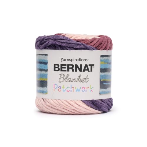 Image of Bernat Blanket Patchwork Yarn for Crocheting Soft, Book Stack, 2-Pack | #6 Super Bulky Yarn, 100% Polyester, Soft Crochet Yarn for Blankets, Knitting & DIY Crafts, 220yds, 300g /10.5oz per skein
