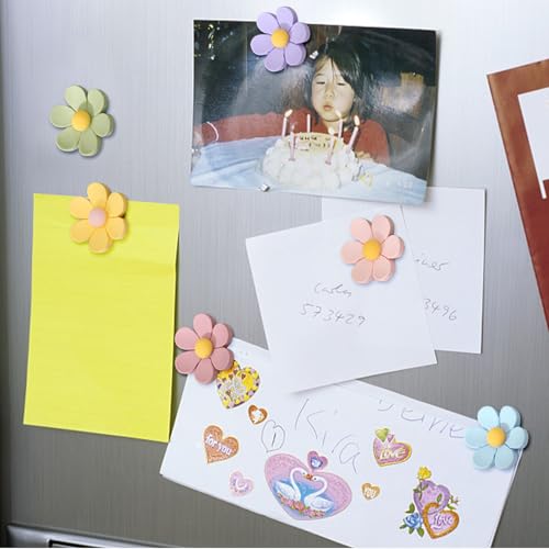 UOPJDD 12-Teilige Blumenfliesen Und 20-Teilige Sternfliesen, Süße Dekorative Fliesen, Haushaltszubehör, Geeignet Für Whiteboards, Kühlschränke Und Lagerschränke.