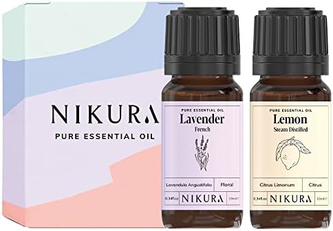 Nikura | Anti-Anxiety & Relax & Unwind (2 x 10ml) Essential Oil Blends Combo Set | for Aromatherapy, Soap and Candle Making, Diffusing, Vegan, 100% Pure and Natural