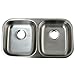 Kingston Brass Gourmetier GKUD32194 Loft 32-1/4-Inch X 18-1/2-Inch X 4-1/2-Inch Undermount Double Bowl Kitchen Sink, Brushed Stainless Steel