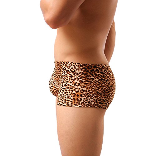 Onefit Mens' Leopard Print Boxer Underwear Yellow Color #TOP3