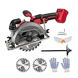 Akku Kreissäge kompatibel mit Milwaukee M 18V Akku, 6'' Bürstenlose Mini-Kreissäge Handkreissäge max. Schnitttiefe 50mm Sägeblatt-ø 150mm Neigungseinstellung 0-45°(Ohne Akku)