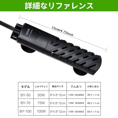 HUIZHOU 水槽 ヒーター 水中用 ミニヒーター 50ワット の商品画像 4