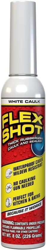 Rubber Adhesive Sealant Caulk, 8-oz, White