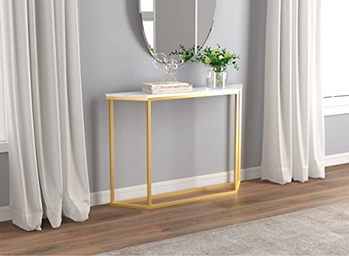 Safdie Console Sofa Table, L44Xw9Xh30 Inches, Marble Gold #TOP1