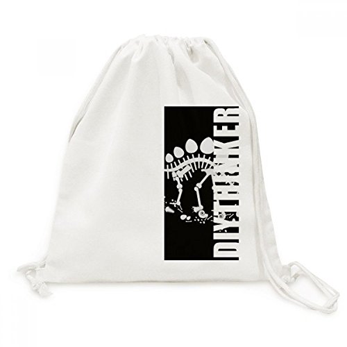 Sac à dos cordon stégosaure en toile robuste à fermeture rapide
