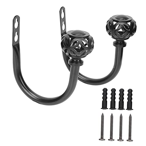 Zerodeko 1 Conjunto Gancho De Cortina Kiosko Titulares Pañería Muro Frente Soportes Cortinas Moderno Doble Magnético Amarrado Plisado SOGA Rosario Encabezamiento Black Planchar 2 Piezas