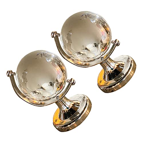JOINPAYA 2Pcs Chic Geographic Globe Globe Decor for Home Office Desktop Adornment Creative present Transparent Design and Safe Material