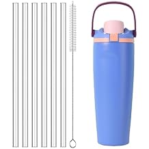 6Pcs Tritan Straw Replacement Compatible With Owala FreeSip Sway 30oz Water Bottle, Reusable Clear Straws, BPA Free, With 1 Straw Cleaner
