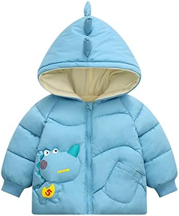 Balipig Chaqueta Con Capucha Para Bebé, Niñas Niños Abrigo De Algodón En Invierno Primavera, Ropa De Abrigo De Manga Larga Con Dinosaurio, Azul 4-5 Años