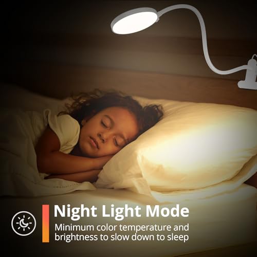 Image of iFalarila 61 LED Desk Lamp with Night Light Clip Lamp with 1 Hour Timer and USB Charger, Reading Lamp with 5M Remote Control for Book /Work /Bed /Table