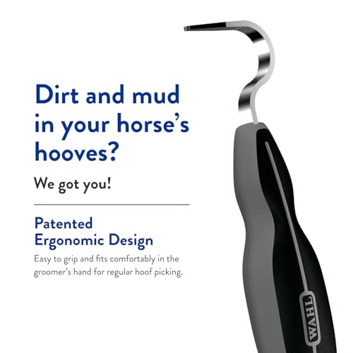 Wahl Professional Animal Equine Grooming Horse Hoof Pick, 858710, Black | Rubber Handle for Ergonomic Comfort, Horse Cleaning Tool for Grooming, Comfortable Grip, Supports Hoof Health and Cleanliness - Image 4