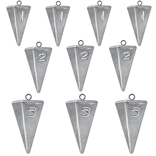 Fishing Weights Sinkers Pyramid Sinkers Surf Fishing Sinkers for Saltwater Fishing Gear Tackle Assortment 1oz 2oz 3oz 4oz 5oz 6oz 8oz 10oz 12oz 14oz 16oz