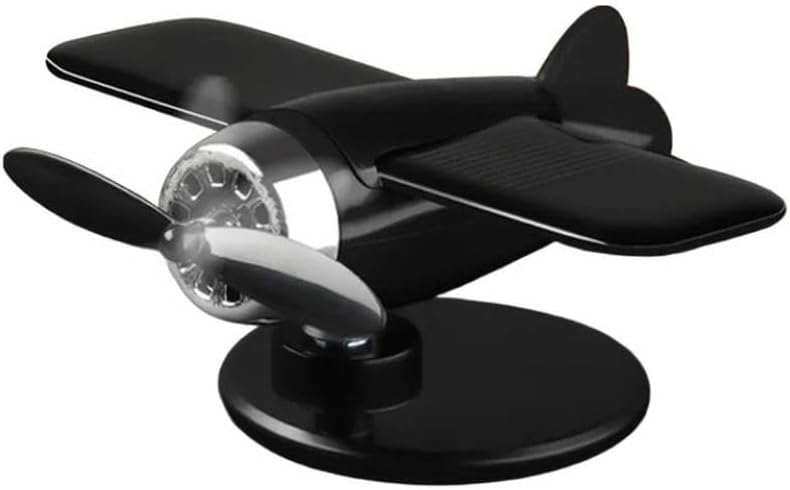Solar Powered Rotating Airplane Car Dashboard Ornament 360 Degree Auto Spin Decor Compatible with Car Models Universal Fit(Color Name: Red)