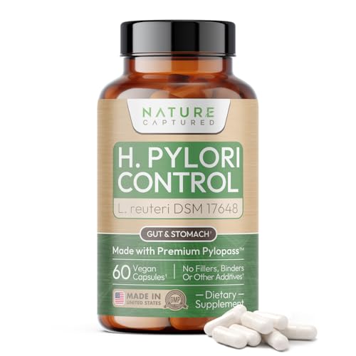 H Pylori Control - with Pylopass™ - Lactobacillus Reuteri DSM 17648-60 Capsules - 200 Billion...