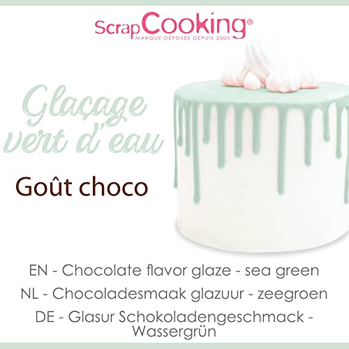 ScrapCooking - Glaçage Vert d’Eau Prêt à l’Emploi 130g - Goût Chocolaté & Séchage Rapide - Pour Pâtisseries, Gâteaux, Biscuits, Desserts, Dripcake - Pastel - 4709
