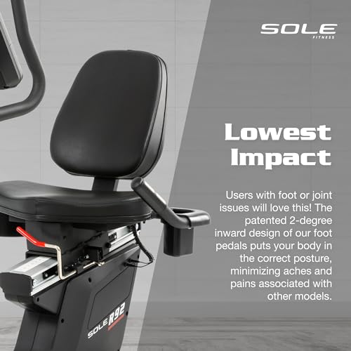 Sole Fitness R92 Recumbent Exercise Bike, Advanced Exercise Equipment for Home Workouts, Bluetooth, Touch Screen, Gym Equipment, Recumbent Bikes for Adults (Sole R92) - Thumbnail 5