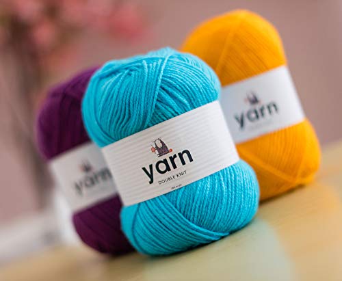 Korbond DK Yarn Mustard Yellow - 100g Acrylic Wool - Lightweight, Hypoallergenic & Durable Double Knit Crochet Yarn Knitting Wool (290m Total) - Image 3